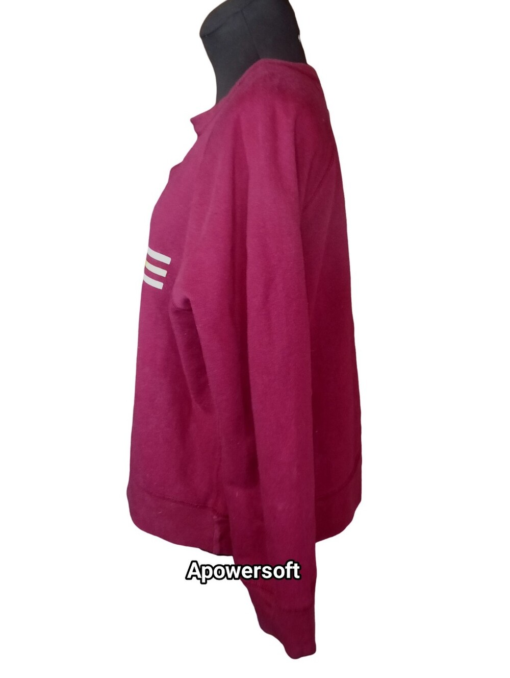 B.U.M. Equipment M Vintage 90s Burgundy Notched Neck Sweatshirt - Picture 3 of 6